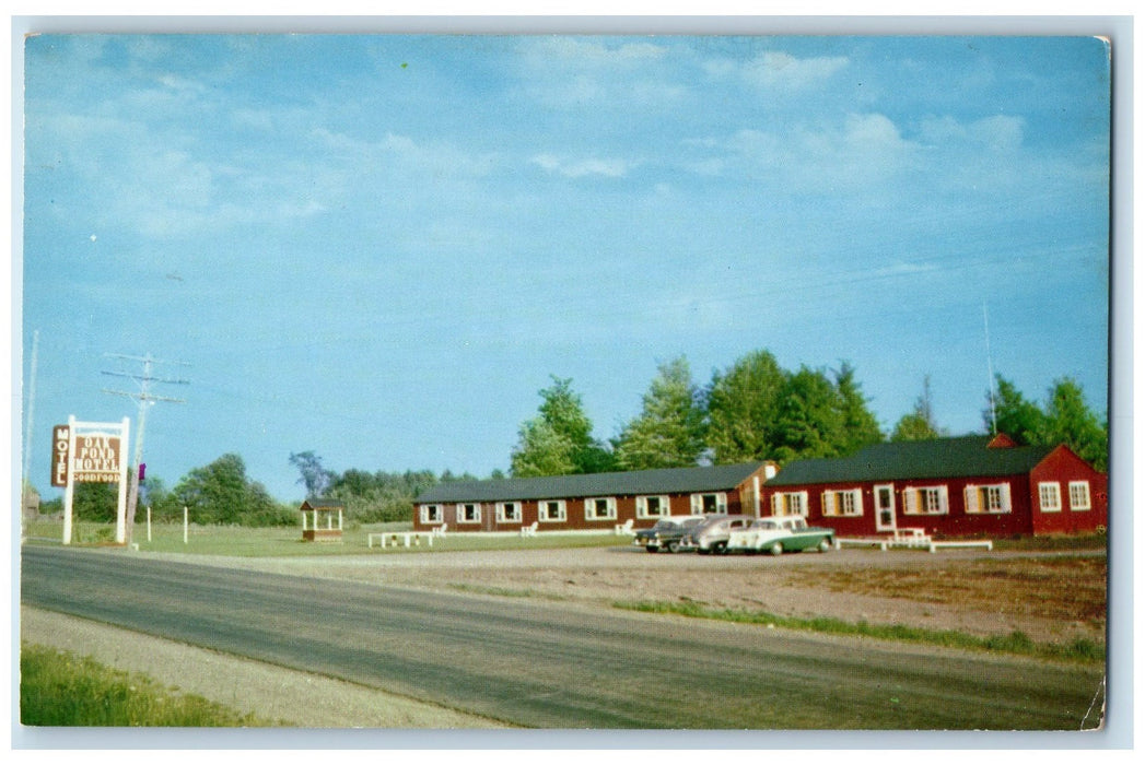 c1950 Oak Pond Motel Restaurant Roadside Classic Cars Canaan Maine ME Postcard