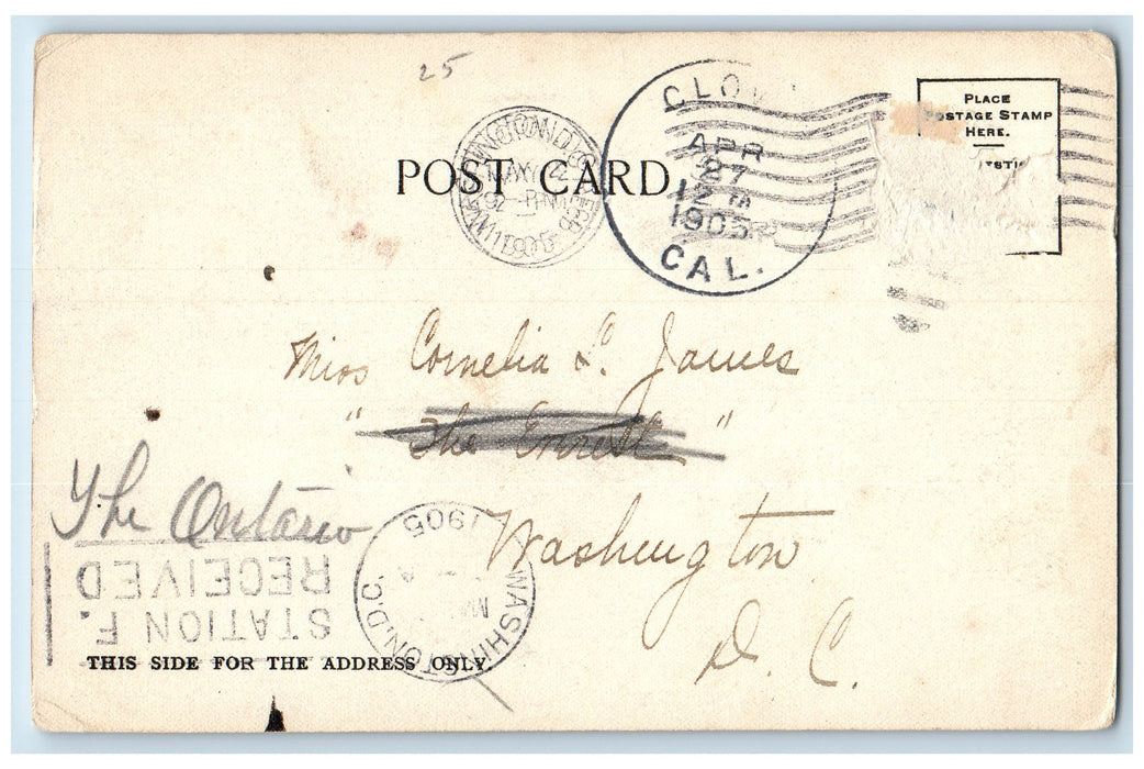 1905 View In King's River Canyon Fresno County California CA Posted Postcard
