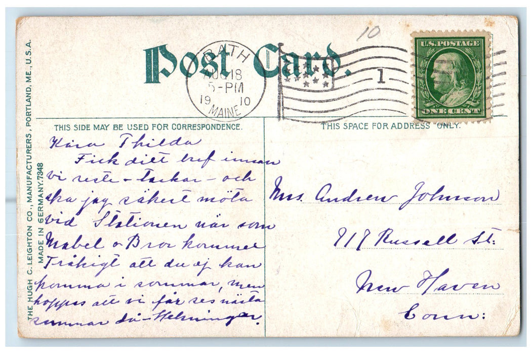 1910 Boat Landing From Post Office View Squirrel Island Maine ME Posted Postcard