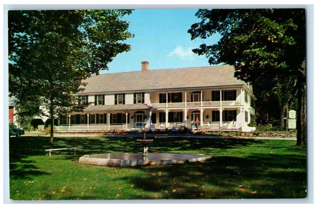 c1950's New Fane Inn Restaurant Fountain Chimney New Fane Vermont VT Postcard