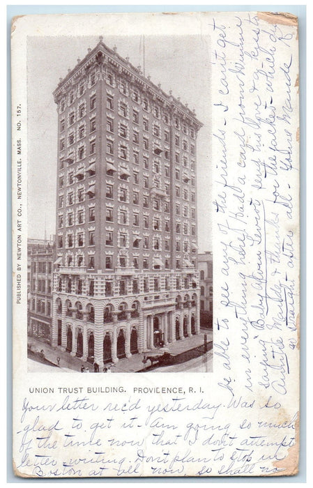 1904 Union Trust Building Providence Rhode Island Private Mailing Card Postcard