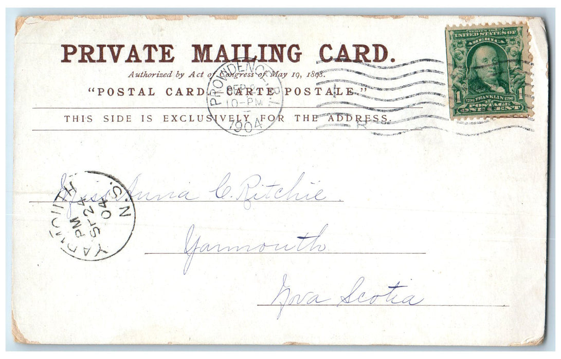 1904 Union Trust Building Providence Rhode Island Private Mailing Card Postcard