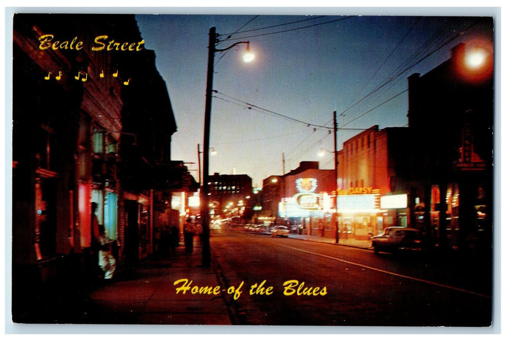 c1950 Beale Street Lights Home Blues Establishment Memphis Tennessee TN Postcard