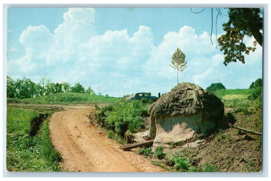 c1950 Hogan Prehistoric Indian Mounds Dirt Road Memphis Tennessee TN Postcard