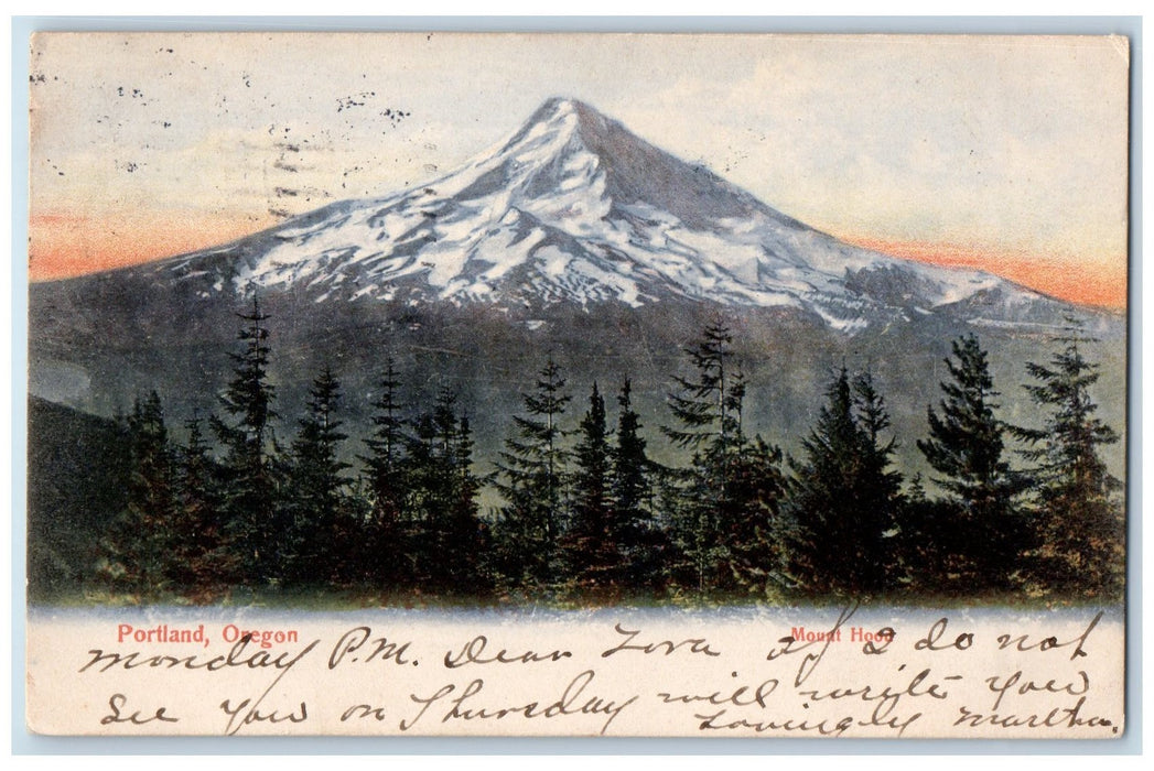 1906 Mount Hood Mountain Scene Portland Oregon OR Posted Vintage Trees Postcard