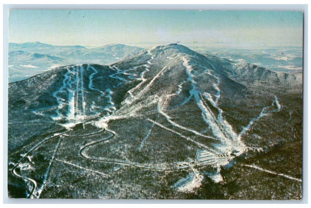 1973 Aerial View Jay Peak Ski Area Roads Mountain Resort Jay Vermont VT Postcard