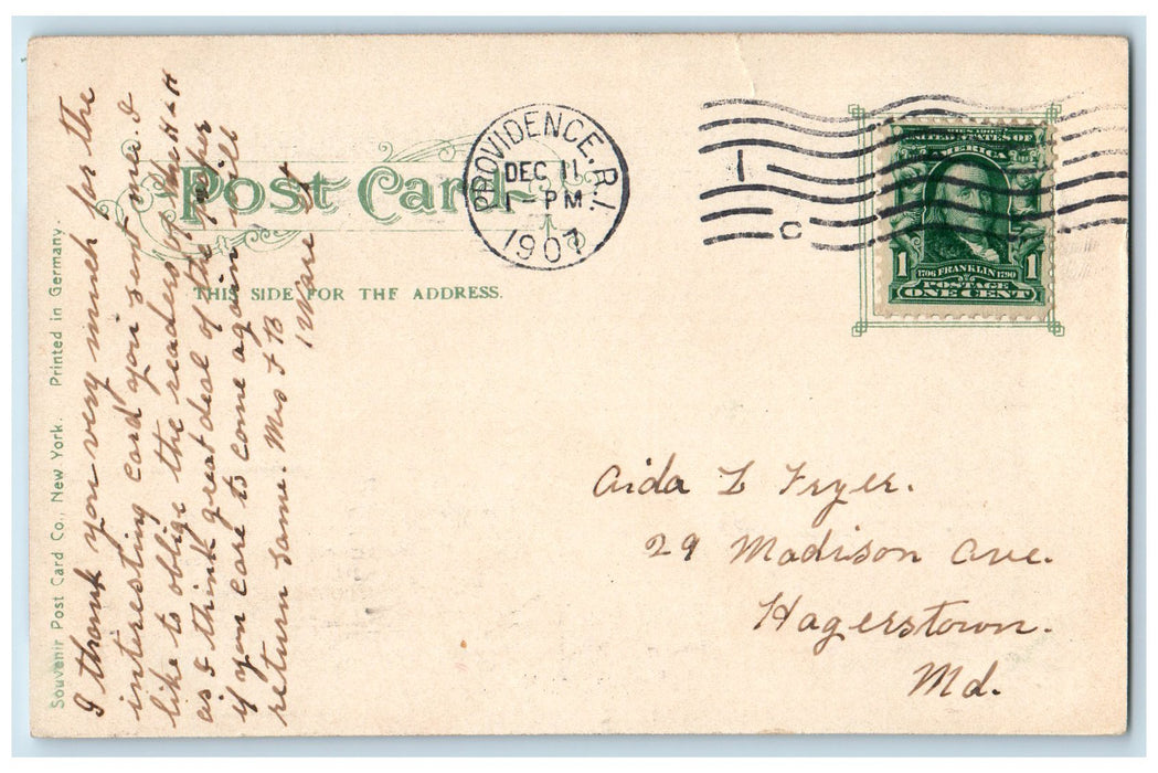 1909 Lake And Museum Roger Williams Park Providence RI Posted Vintage Postcard