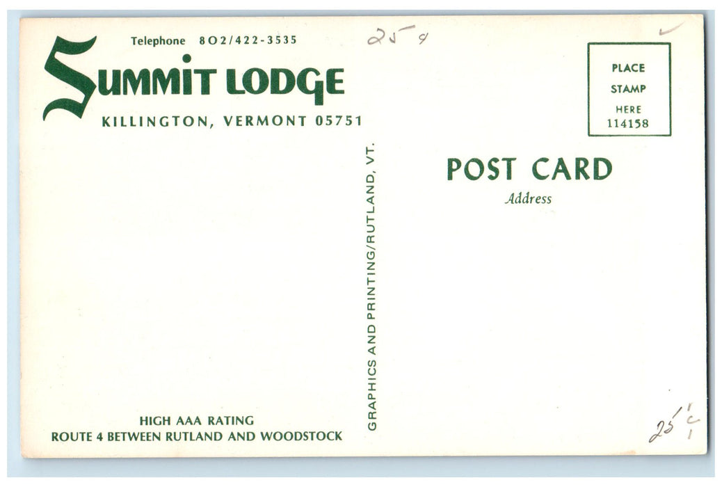 c1950 Summit Lodge Killington Composite View Restaurant Pool Vermont VT Postcard