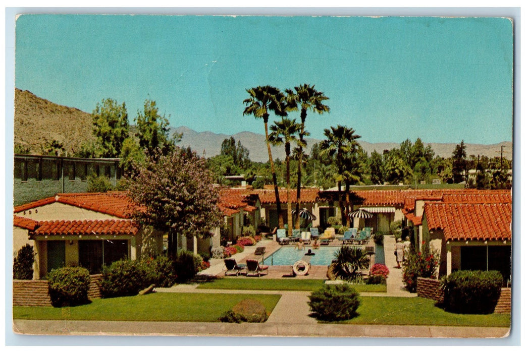 c1950 Orchid Tree Inn Restaurant Swimming Pool Cottages Palm Spring CA Postcard