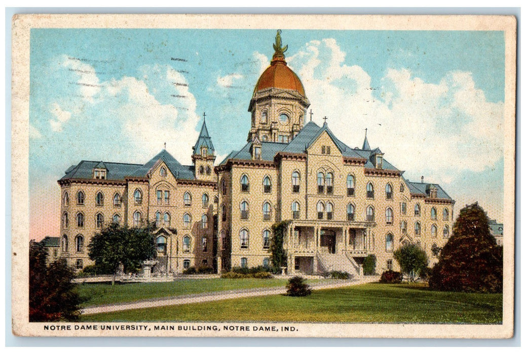 1919 Notre Dame University Main Building Notre Dame Indiana IN Unposted Postcard