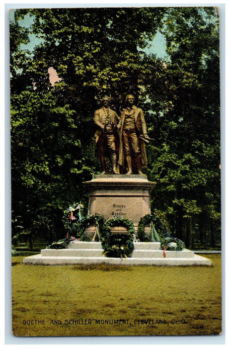 c1910's Goethe And Schiller Monument Scene Cleveland Ohio OH Unposted Postcard