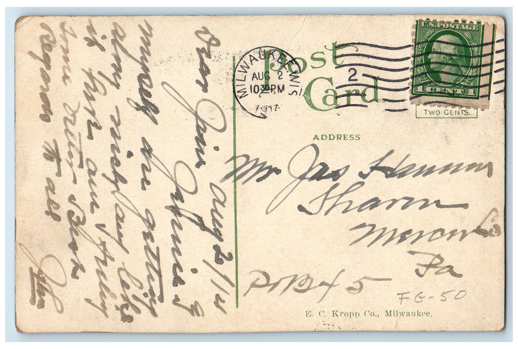 1914 St. John's Convent 575 Layton Boulevard Milwaukee Wisconsin WI Postcard