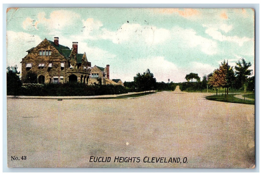 1908 Euclid Heights House Exterior Cleveland Ohio OH Posted Vintage Postcard