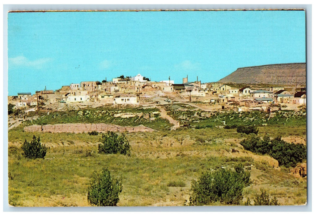 c1950 Laguna Pueblo Indian Village Market Stone House New Mexico NM Postcard