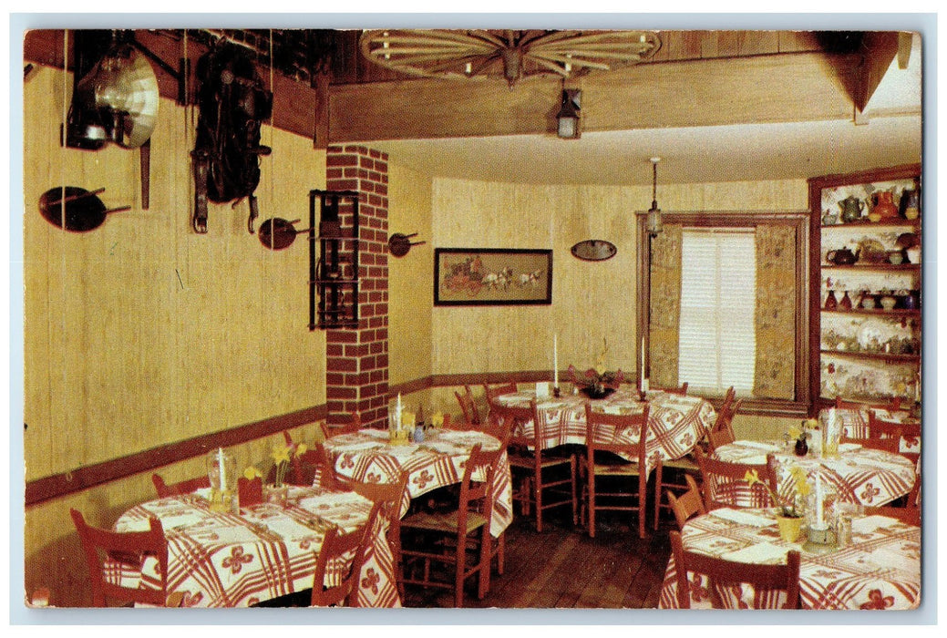 c1960s Tally Ho Restaurant Interior Scene Washington DC Unposted Dining Postcard