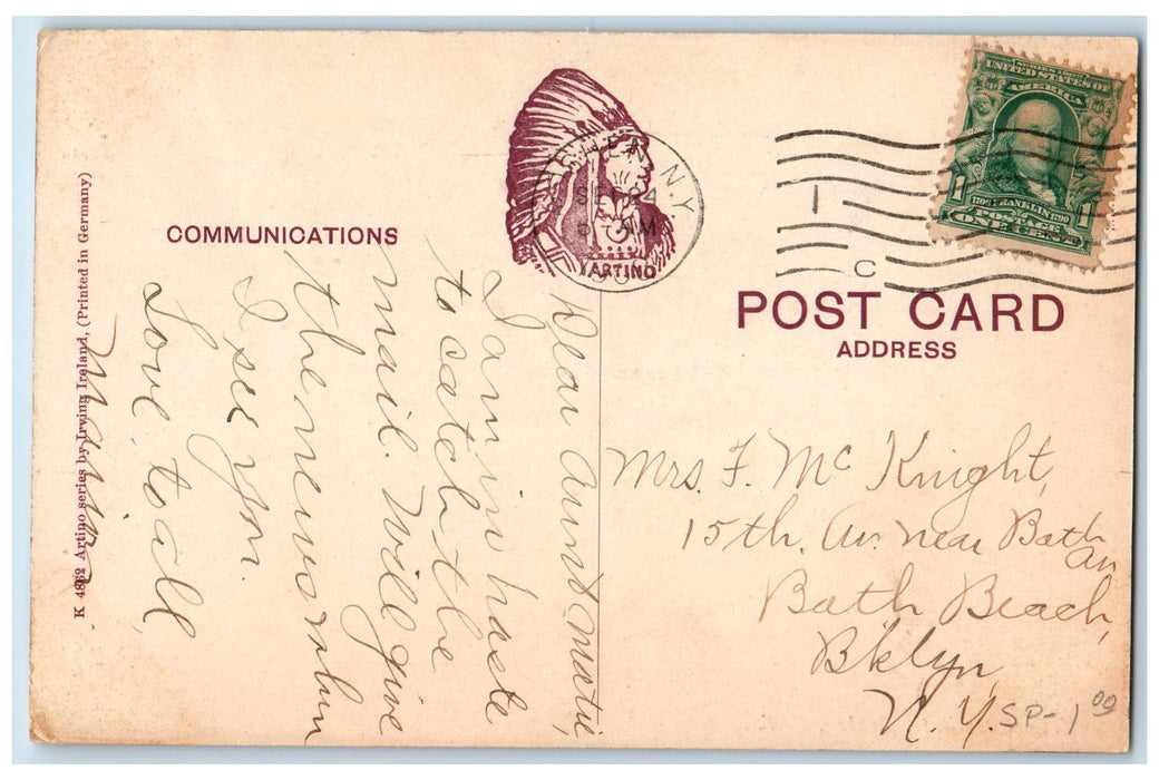 1908 Garr Institute Building Exterior Goshen New York NY Posted Vintage Postcard