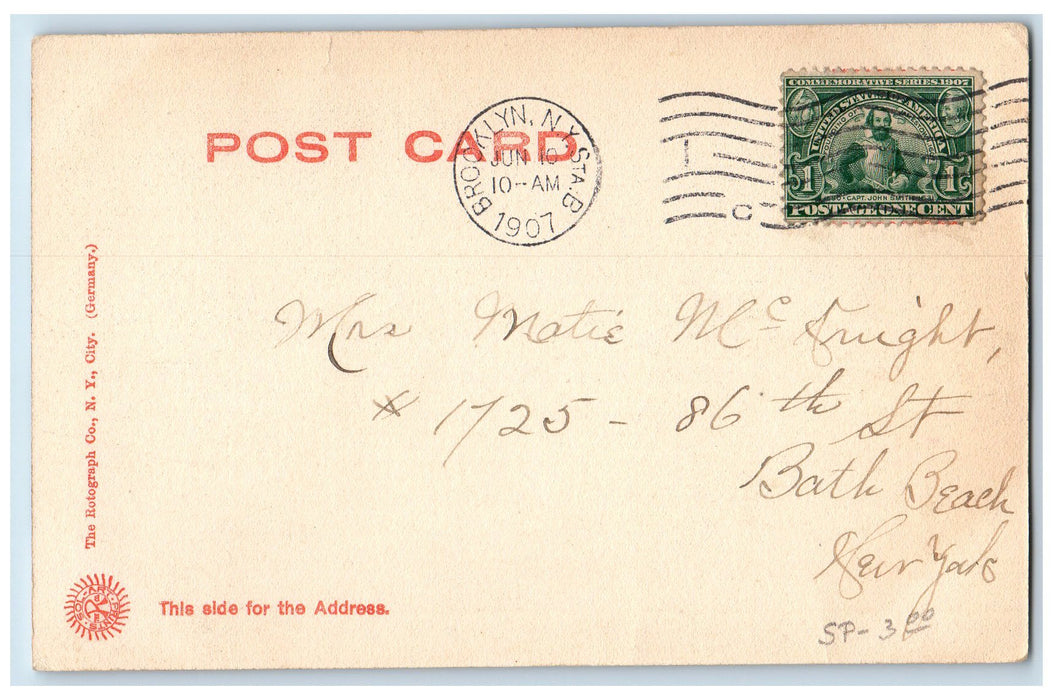 1907 The Lake Van Cortlandt Park Scene New York NY Posted Vintage Postcard