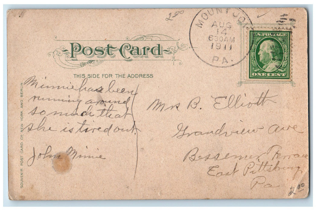 1911 Saint James Episcopal Church Entrance Electrical Post Lancaster PA Postcard