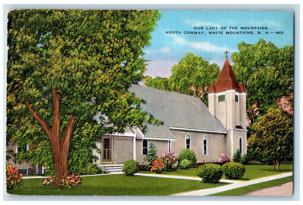 1946 Our Lady Of Mountains North Conway Roadside White Mountains NH Postcard