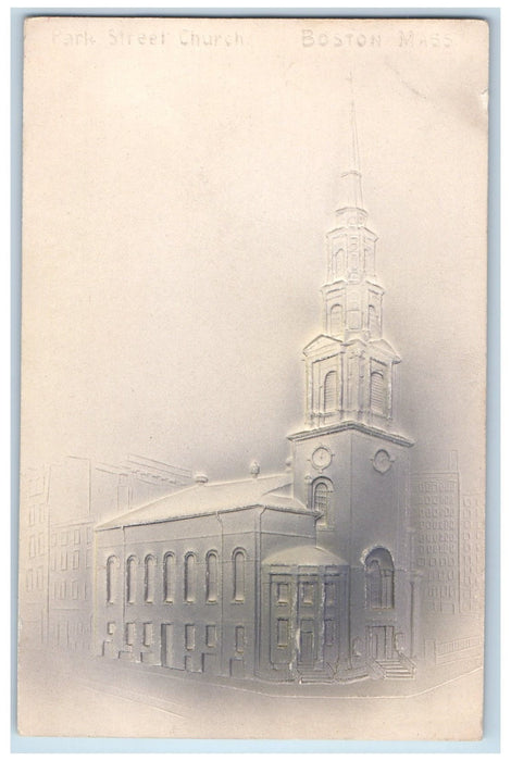 c1905 Park Street Church View Tower Cross Boston Massachusetts MA Postcard