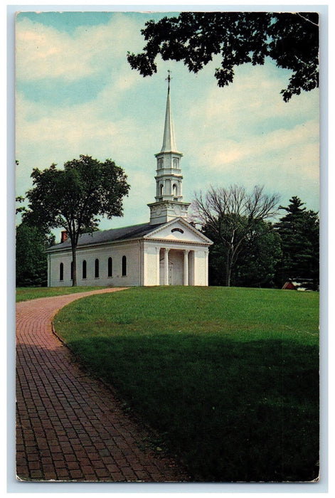 1971 Martha Mary Chapel Church Path Longfellow's Wayside Inn Sudbury MA Postcard