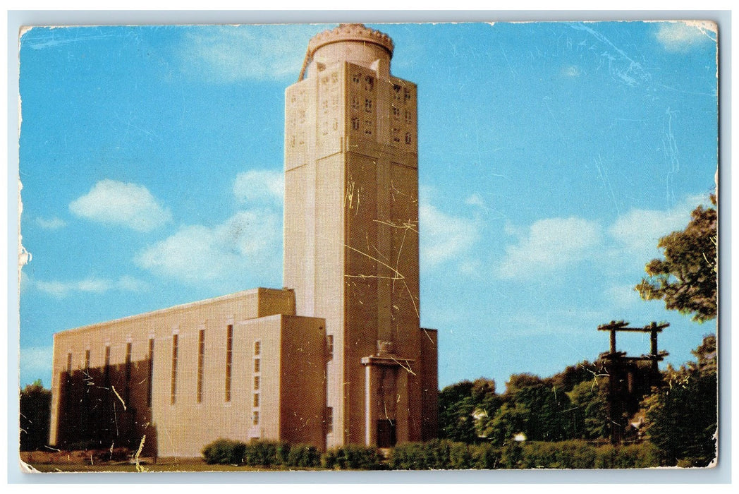 c1940's St. Ambrose College Chapel Exterior Scene Davenport Iowa Posted Postcard