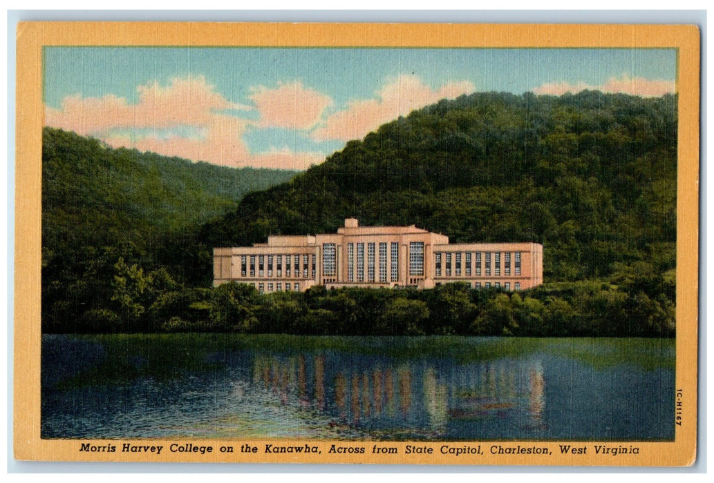 c1940's Morris Harvey College On The Kanawha Charleston West Virginia Postcard