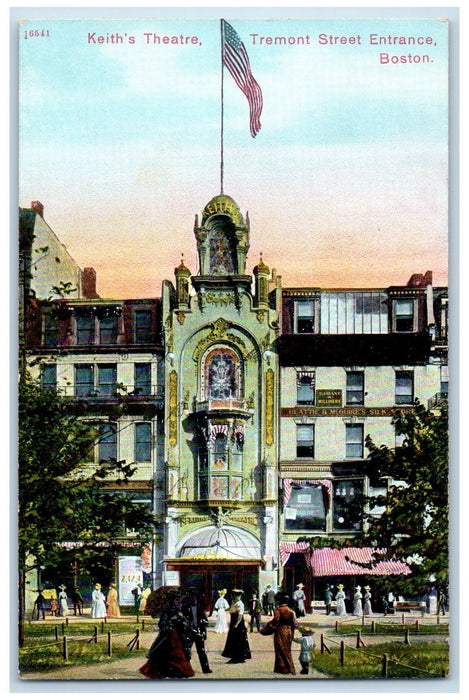 c1910's Keith's Theatre Tremont Street Entrance Boston Massachusetts MA Postcard
