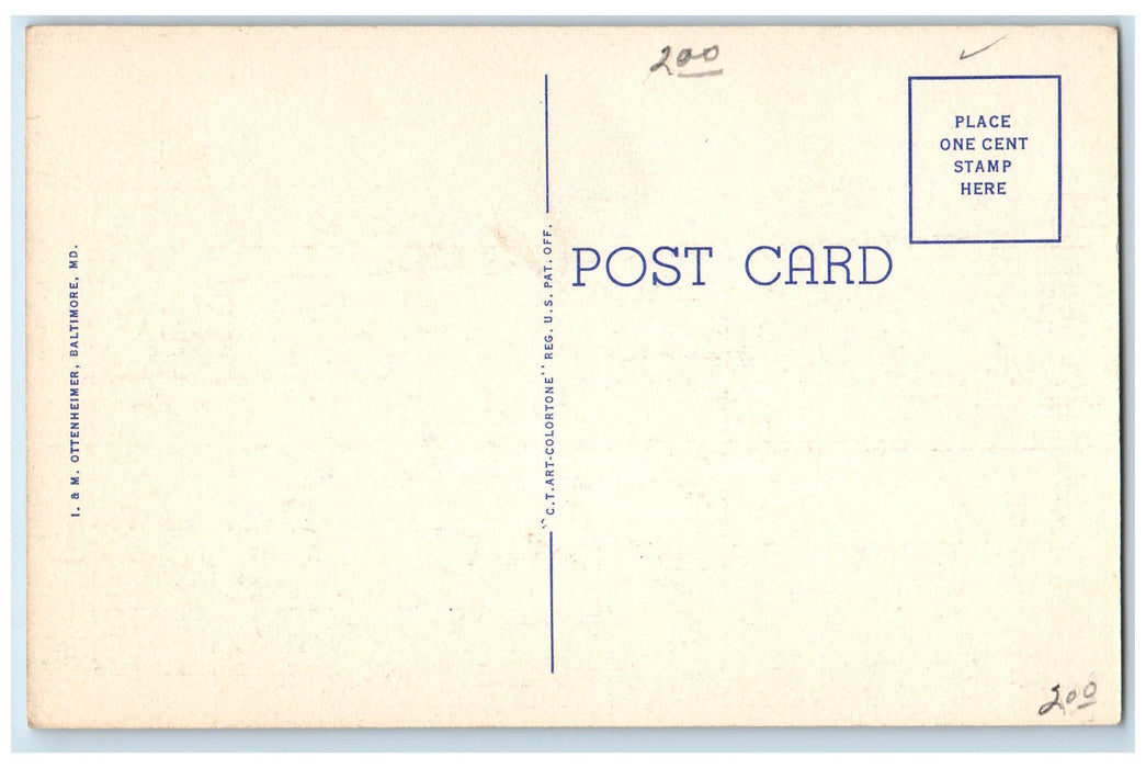 c1940s Aeroplane View Johns Hopkins University Homewood Baltimore MD Postcard