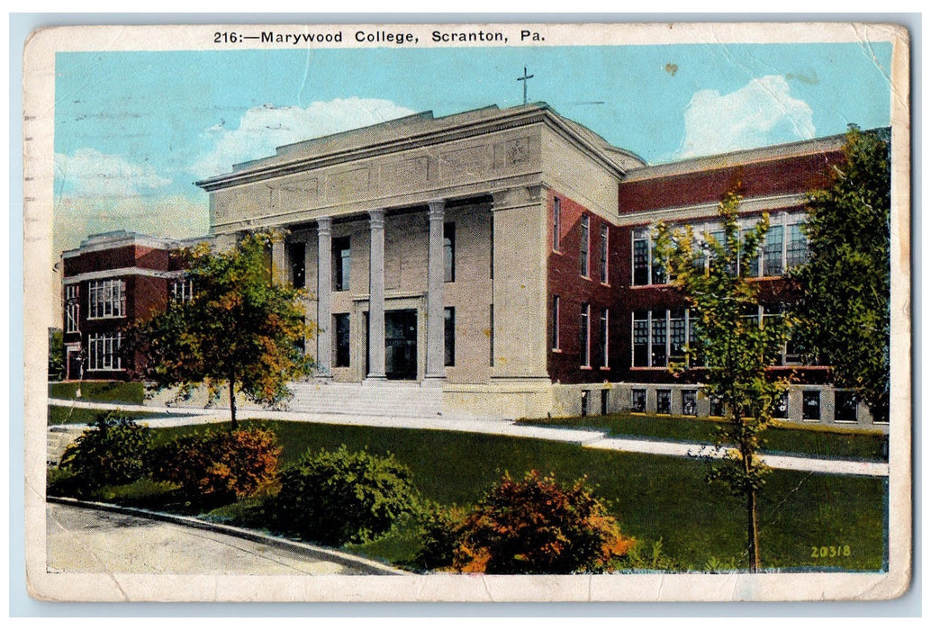 1927 Marywood College Exterior Scranton Pennsylvania PA Posted Vintage Postcard