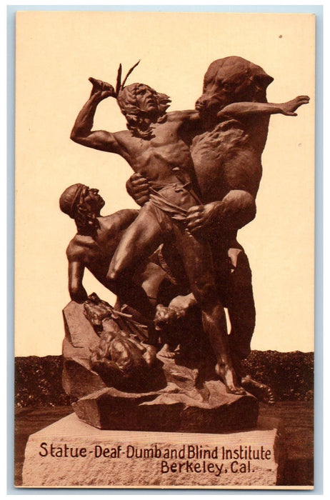 1916 Statue Deaf Dumb And Blind Scene Institute Berkeley CA Unposted Postcard