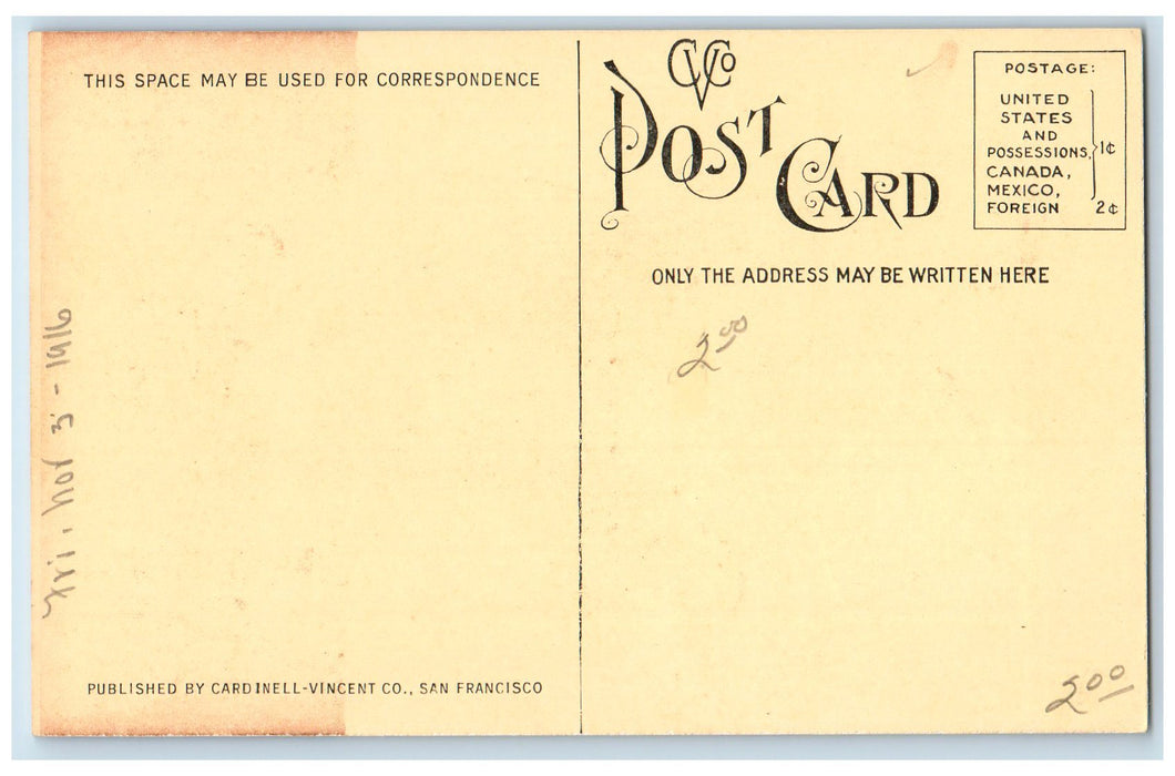 1916 Statue Deaf Dumb And Blind Scene Institute Berkeley CA Unposted Postcard