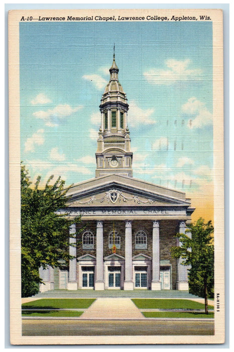 1949 Lawrence Memorial Chapel Lawrence College Appleton Wisconsin WI Postcard