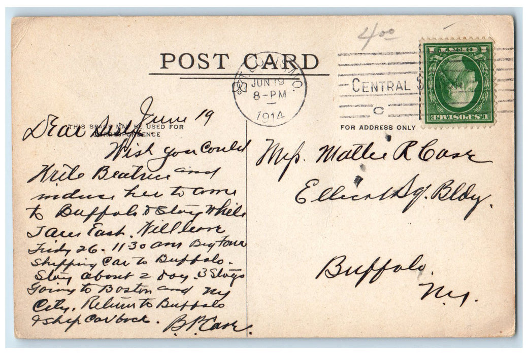 1912 Broad And Market Streets Newark NJ Posted Fidelity Trust Company Postcard