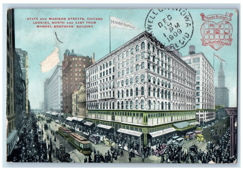 1909 State Madison Streets Chicago Mandel Brother Building Chicago IL Postcard