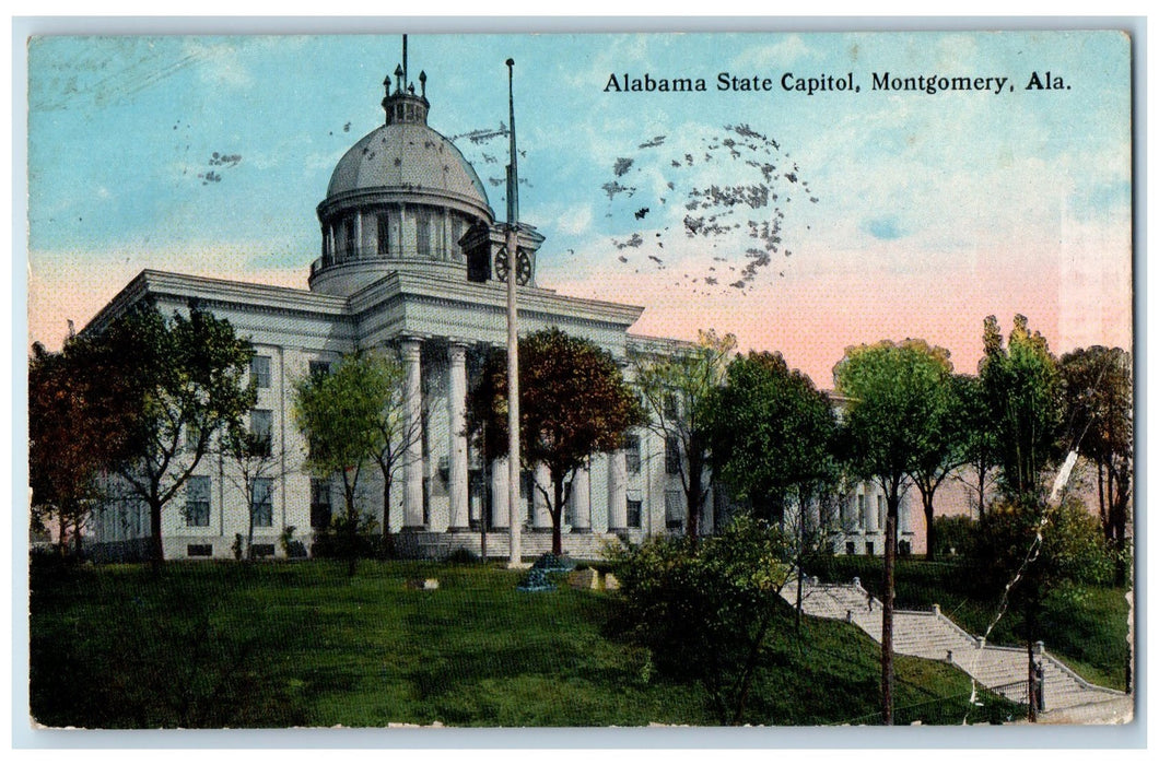 1909 Alabama State Capitol Scene Montgomery Alabama AL Posted Vintage Postcard