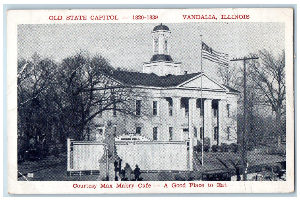 c1960s Old State Capitol Exterior Vandalia Illinois IL Unposted Vintage Postcard