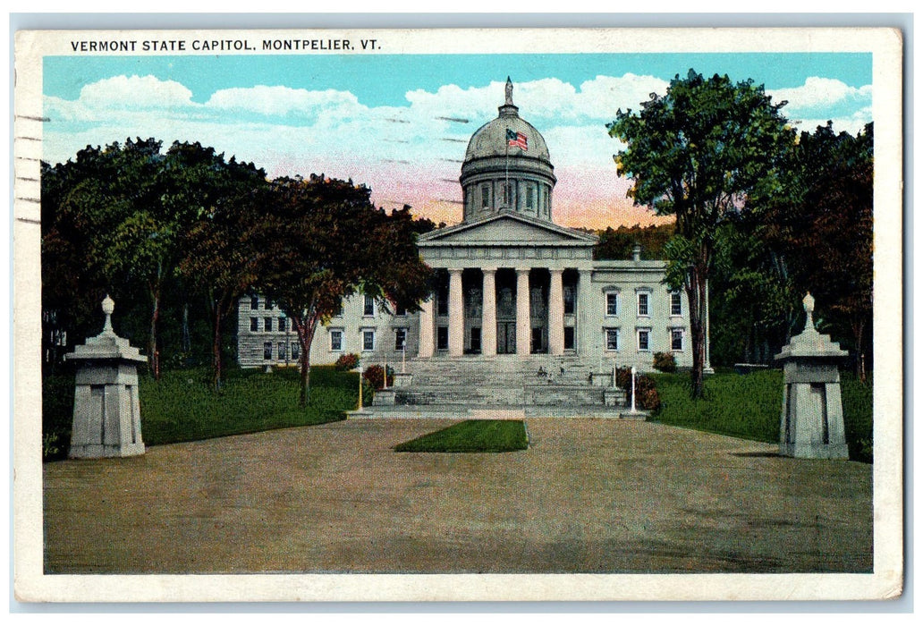 1932 Vermont State Capitol Exterior Montpelier Vermont Posted Vintage Postcard
