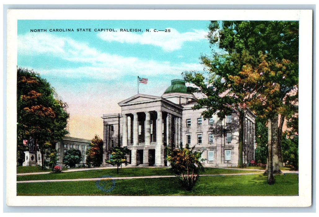 c1920's North Carolina State Capitol Raleigh North Carolina NC Unposted Postcard