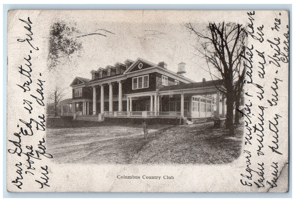 1907 Columbus Country Club Exterior Columbus Ohio OH Posted Vintage Postcard