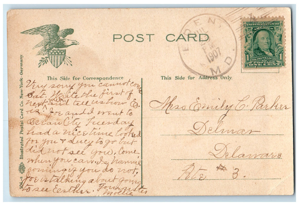 1907 Soldiers & Sailors Quarters Jamestown Exposition Norfolk VA Posted Postcard