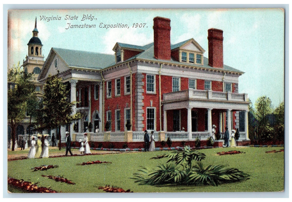 c1910's Virginia State Building Jamestown Exposition 1907 Norfolk VA Postcard