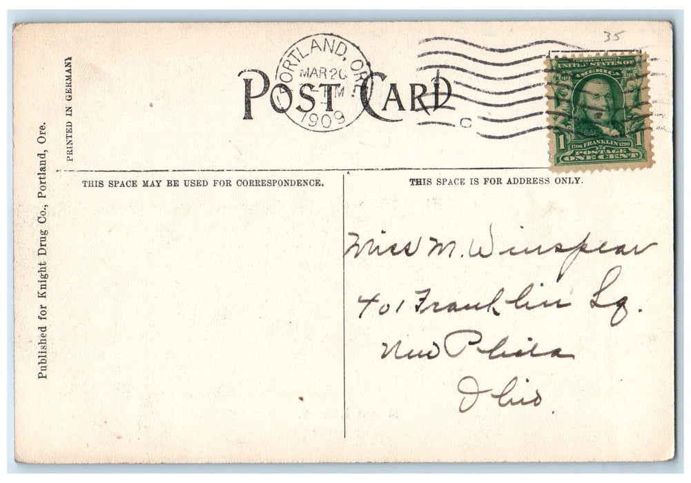 1909 Mount Rainier Snowcapped Landscape Washington State Posted Vintage Postcard