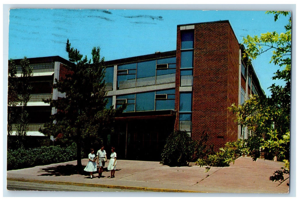 1961 University Of Oklahoma School Building Students Norman Oklahoma OK Postcard