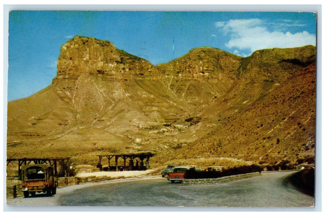 1959 El Capitan Mountain Highest Point Classic Cars Jeep Shade TX Postcard