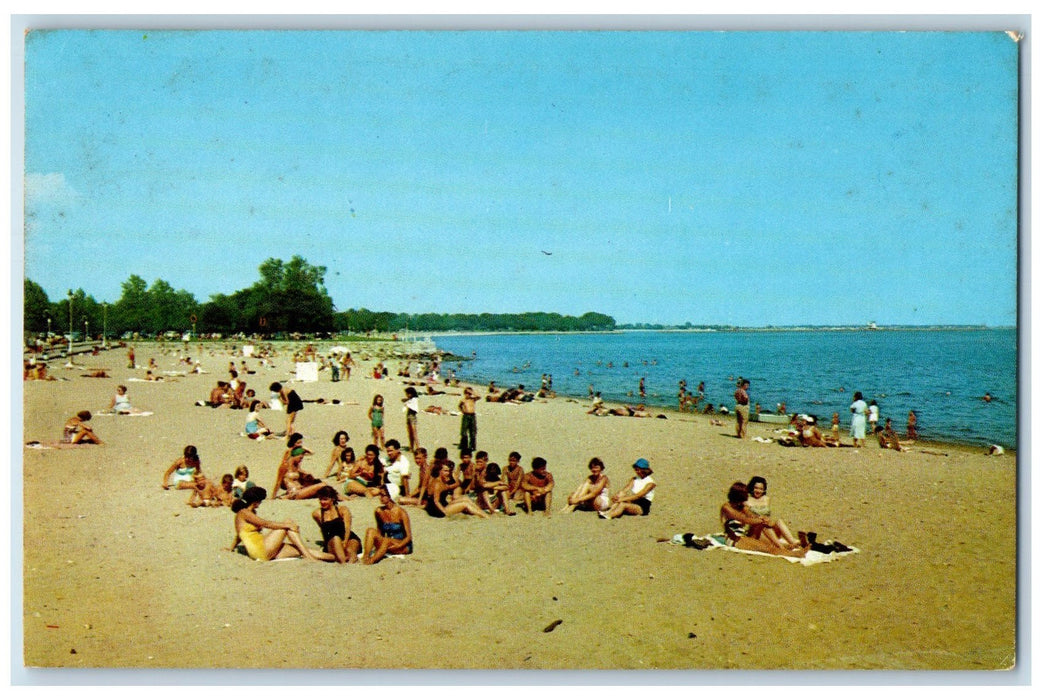 c1950 Seaside Park Bathing Beach Swimming Shore Bridgeport CT Posted Postcard