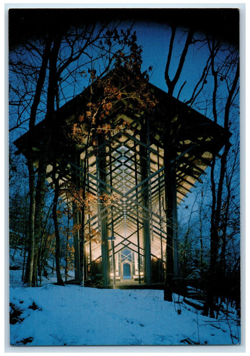 c1980 Thorn Crown Chapel Winter View Forest Eureka Springs Arkansas AR Postcard