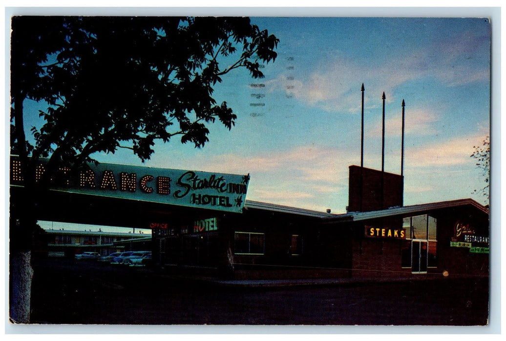 1961 Starlite Inn Motor Hotel Entrance View Restaurant Abilene Texas TX Postcard