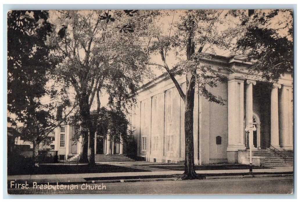 c1950 First Presbyterian Church Side View Roadside Stairs Lewisburg PA Postcard