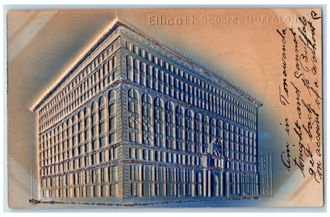 1906 Ellicott Square Airbrushed Embossed Design Buffalo New York NY Postcard